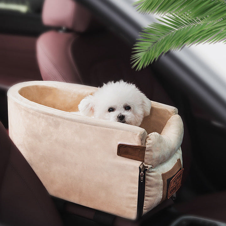 Car Safety Pet Travel Seat Carrier Central Console Bed